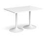 Genoa - Rectangular Dining Table with White Trumpet Base.