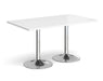 Genoa - Rectangular Dining Table with Chrome Trumpet Base.