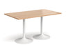 Genoa - Rectangular Dining Table with White Trumpet Base.