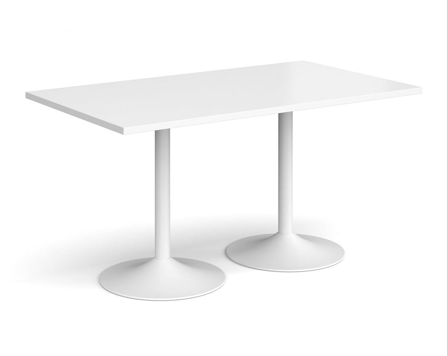 Genoa - Rectangular Dining Table with White Trumpet Base.