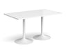 Genoa - Rectangular Dining Table with White Trumpet Base.