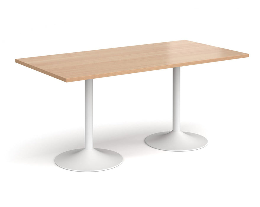 Genoa - Rectangular Dining Table with White Trumpet Base.