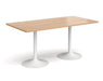 Genoa - Rectangular Dining Table with White Trumpet Base.