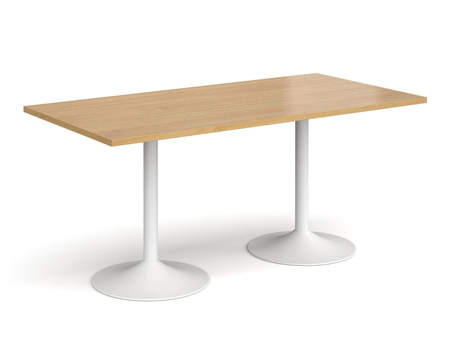 Genoa - Rectangular Dining Table with White Trumpet Base.