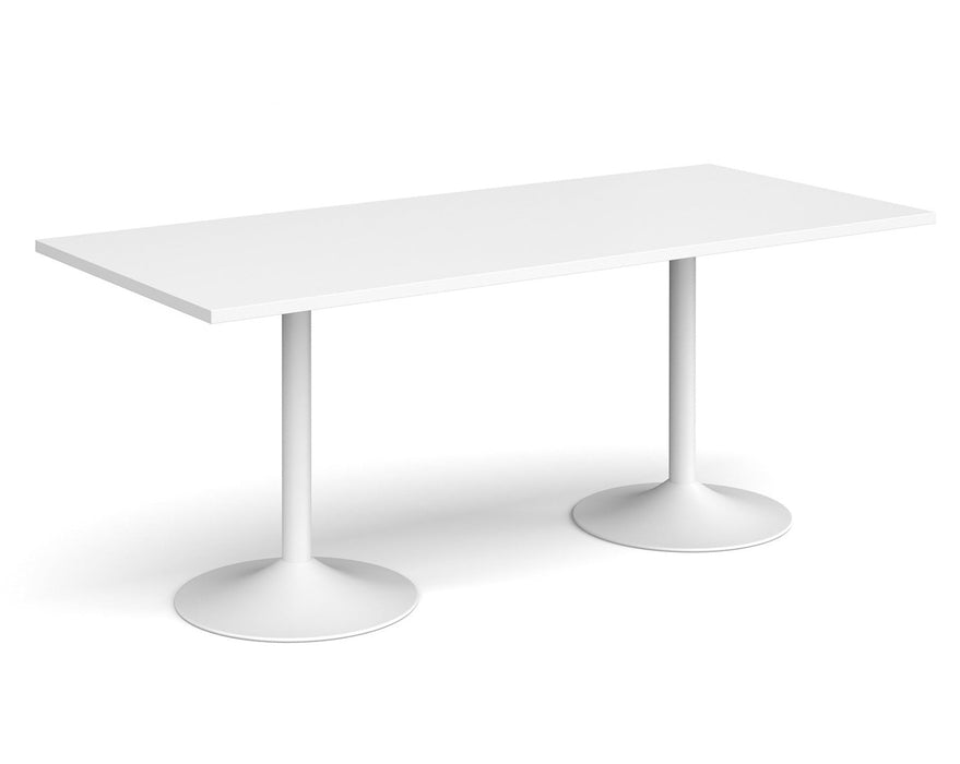 Genoa - Rectangular Dining Table with White Trumpet Base.