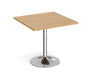 Genoa - Square Dining Table with Chrome Trumpet Base 800mm.