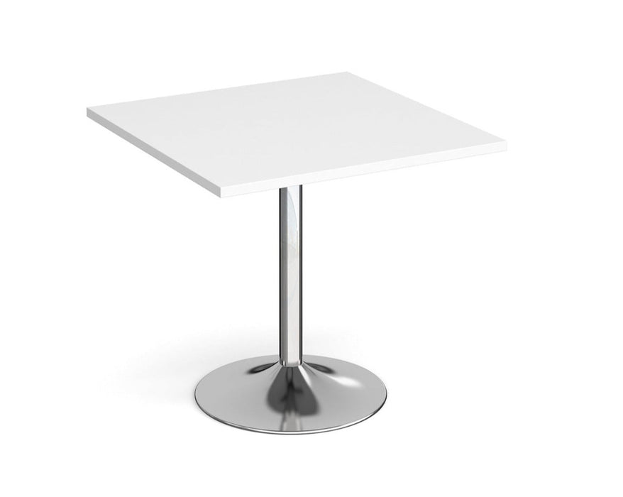 Genoa - Square Dining Table with Chrome Trumpet Base 800mm.