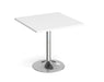 Genoa - Square Dining Table with Chrome Trumpet Base 800mm.