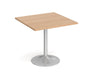 Genoa - Square Dining Table with Chrome Trumpet Base 800mm.