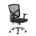 Hale - Black Mesh Back Operator Chair with Black Fabric Seat and Chrome Base.