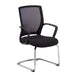 Jonas - Black Mesh Back Visitors Chair with Black Fabric Seat and Chrome Cantilever Frame.