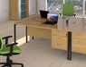 Maestro 25 - Straight Desk with 2 and 3 Drawer Pedestals - H-frame Leg.