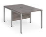 Maestro 25 -  Back to Back Straight Desk 1600mm Depth - Bench Leg Frame in Sliver.