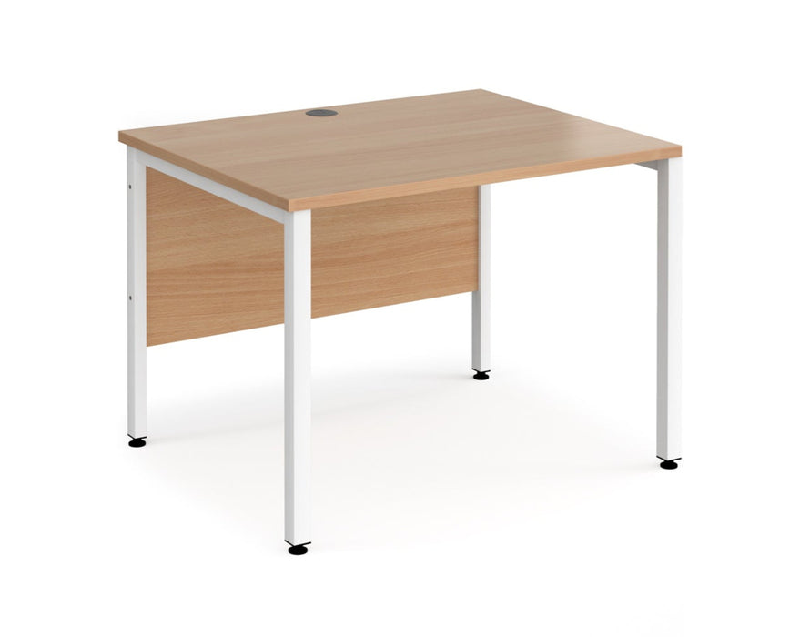 Maestro 25 -  Straight Desk 800mm Depth - Bench Leg Frame in White.