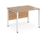 Maestro 25 -  Straight Desk 800mm Depth - Bench Leg Frame in White.