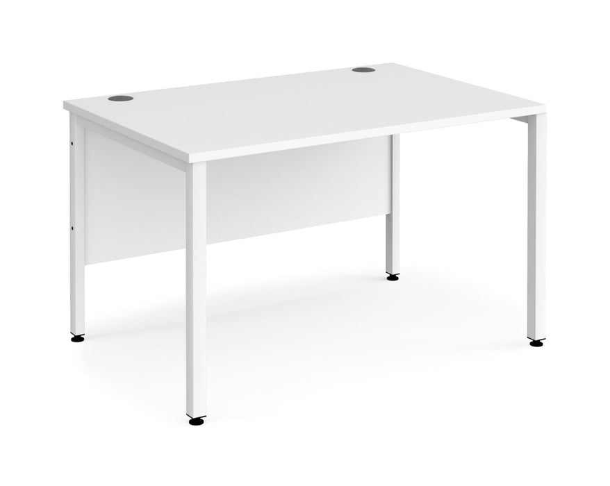 Maestro 25 -  Straight Desk 800mm Depth - Bench Leg Frame in White.