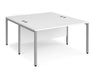 Maestro 25 -  Back to Back Straight Desk 1600mm Depth - Bench Leg Frame in Sliver.