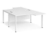 Maestro 25 -  Back to Back Ergonomic Desk - Bench Leg Frame in White.