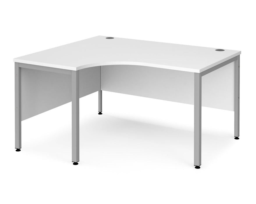 Maestro 25 -  Left Hand Back to Back Ergonomic Desk - Bench Leg Frame in Silver.