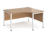 Maestro 25 - Right Hand Back to Back Ergonomic Desk - Bench Leg Frame in White.