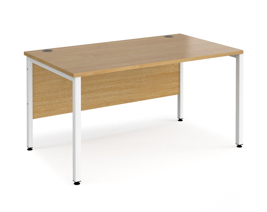 Maestro 25 -  Straight Desk 800mm Depth - Bench Leg Frame in White.