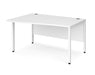 Maestro 25 - Left Hand Wave Desk - Bench Leg Frame in White.