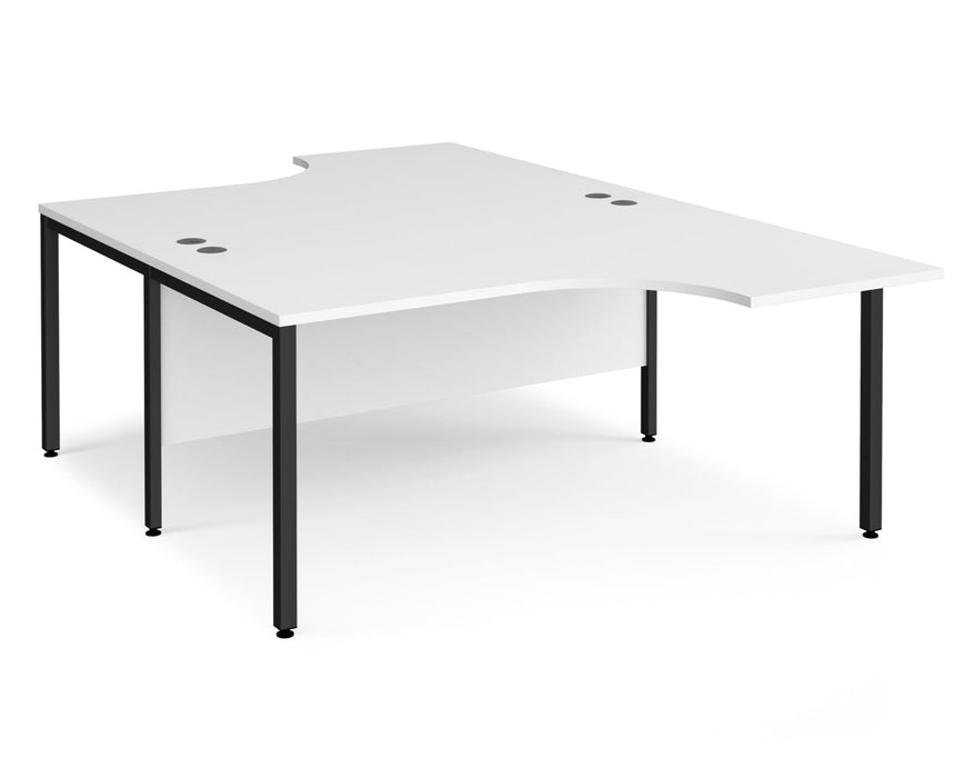 Maestro 25 -  Back to Back Ergonomic Desk - Bench Leg Frame in Black.