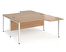 Maestro 25 -  Back to Back Ergonomic Desk - Bench Leg Frame in White.