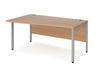 Maestro 25 - Left Hand Wave Desk - Bench Leg Frame in Silver.