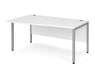 Maestro 25 - Left Hand Wave Desk - Bench Leg Frame in Silver.