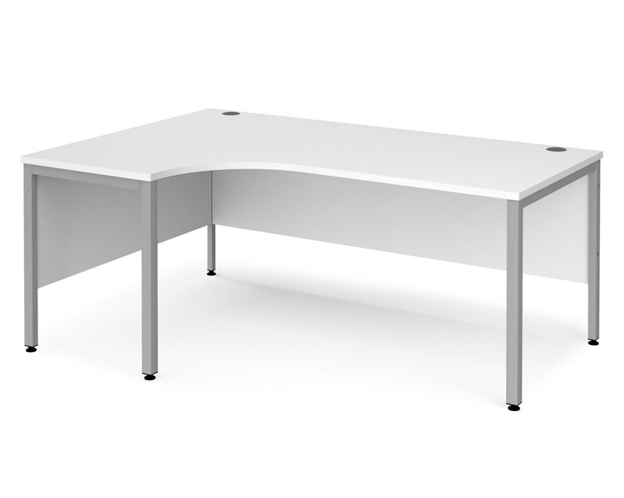 Maestro 25 -  Left Hand Back to Back Ergonomic Desk - Bench Leg Frame in Silver.