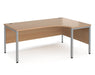 Maestro 25 - Right Hand Back to Back Ergonomic Desk - Bench Leg Frame in Silver.