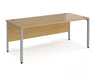 Maestro 25 -  Straight Desk 800mm Depth - Bench Leg Frame in Sliver.