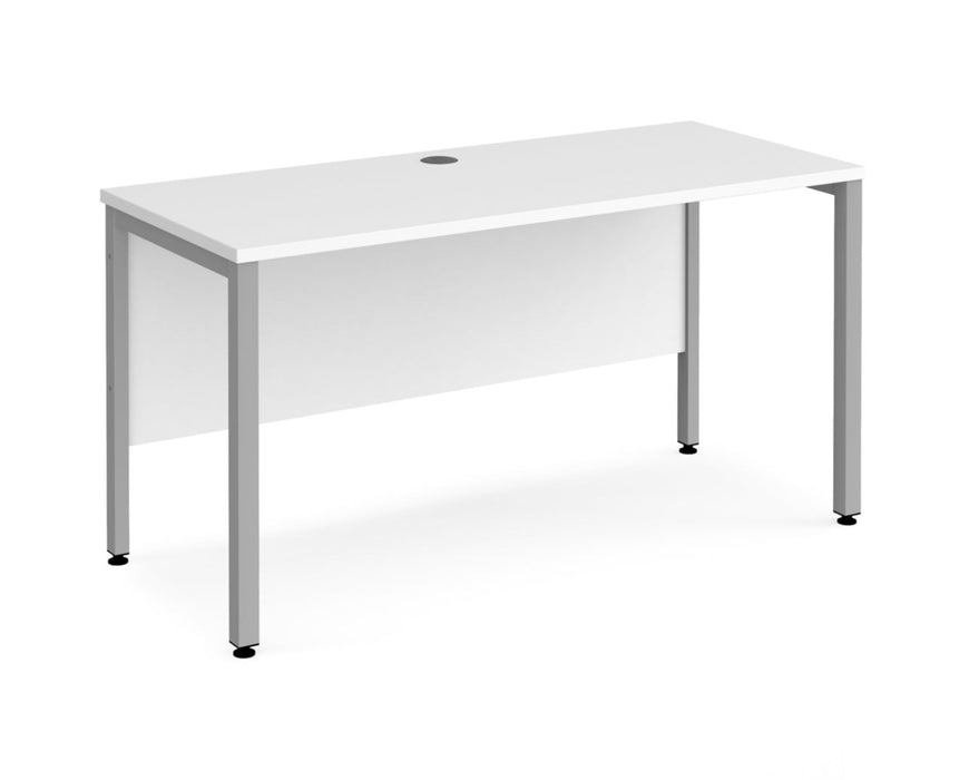 Maestro 25 -  Straight Desk 600mm Depth - Bench Leg Frame in Sliver.