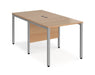 Maestro 25 -  Back to Back Straight Desk 1600mm Depth - Bench Leg Frame in Sliver.