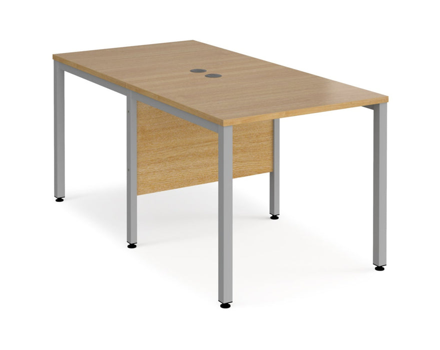 Maestro 25 -  Back to Back Straight Desk 1600mm Depth - Bench Leg Frame in Sliver.