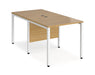 Maestro 25 -  Back to Back Straight Desk 1600mm Depth - Bench Leg Frame in White.