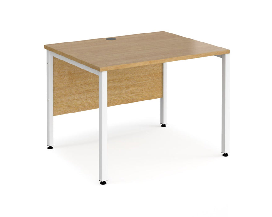 Maestro 25 -  Straight Desk 800mm Depth - Bench Leg Frame in White.