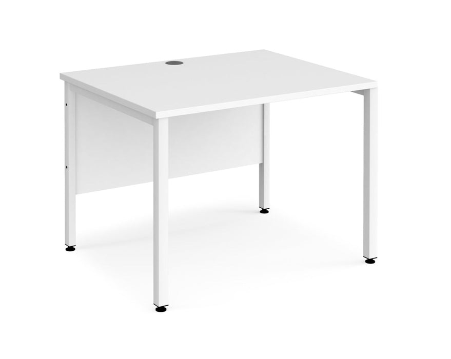 Maestro 25 -  Straight Desk 800mm Depth - Bench Leg Frame in White.