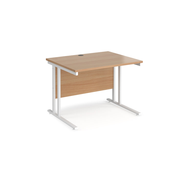 Maestro 25 - Straight 800mm Deep Desk - White Frame.