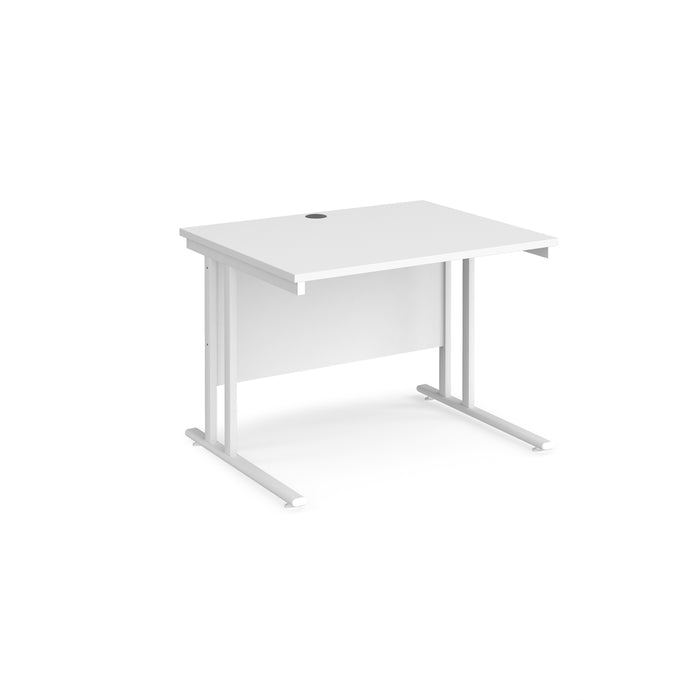 Maestro 25 - Straight 800mm Deep Desk - White Frame.