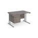 Maestro 25 - Straight Desk with 2 Drawer Pedestal - Silver Frame.