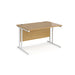 Maestro 25 - Straight 800mm Deep Desk - White Frame.