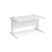 Maestro 25 - Straight 800mm Deep Desk - White Frame.