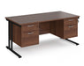 Maestro 25 - Straight Desk with 2x Two Drawer Pedestals - Black Frame.