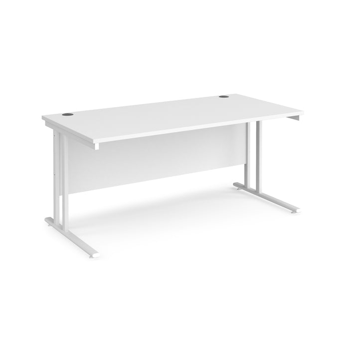 Maestro 25 - Straight 800mm Deep Desk - White Frame.