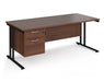 Maestro 25 - Straight Desk with 2 Drawer Pedestal - Black Frame.