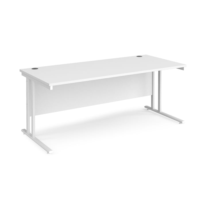 Maestro 25 - Straight 800mm Deep Desk - White Frame.