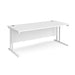 Maestro 25 - Straight 800mm Deep Desk - White Frame.