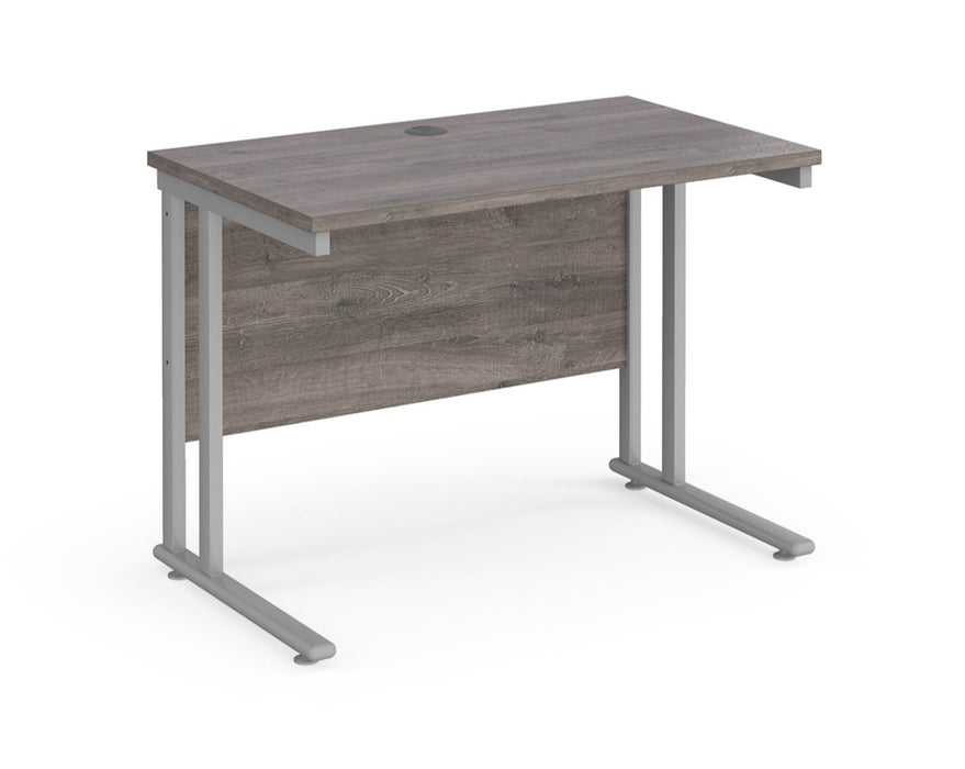 Maestro 25 - Straight 600mm Deep Desk - Silver Frame.